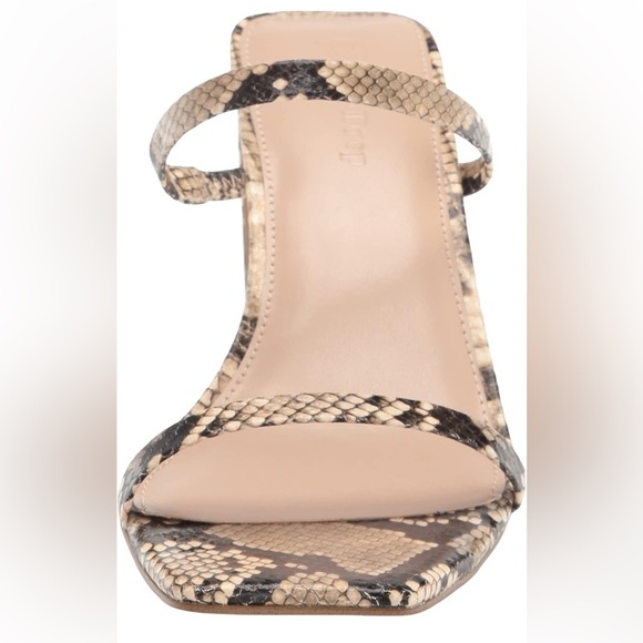 The Drop Women's Avery Square Toe Two Strap High Heeled Snakeskin Sandal NWT - Picture 3 of 14